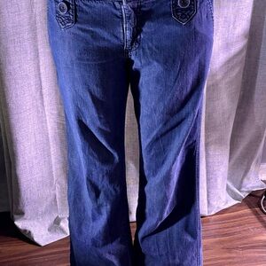 Sanctuary Bootcut/Flare Jeans Y2K Hiphuggers Mid Rise Stretch Distressed Denim